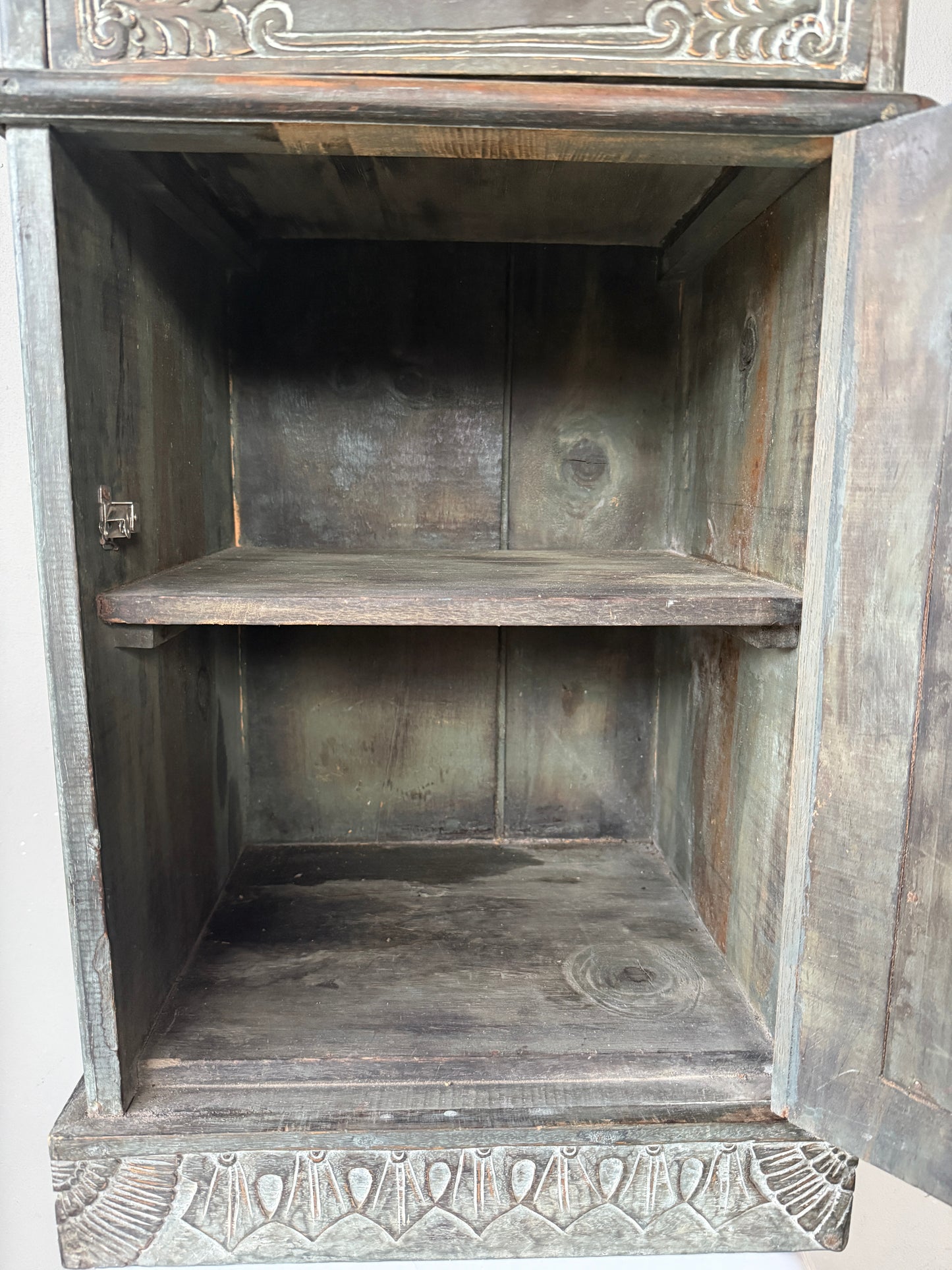 Vintage Wooden Carved Storage Cabinet