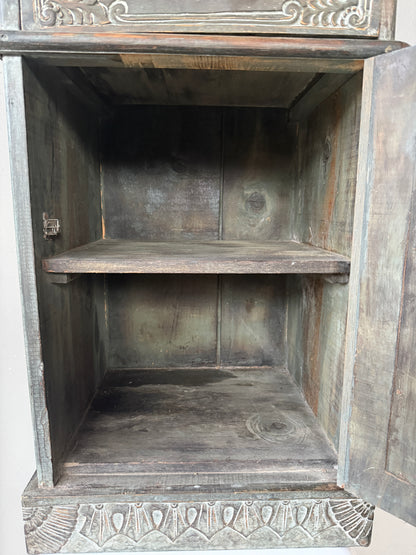 Vintage Wooden Carved Storage Cabinet