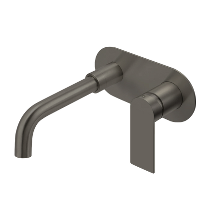 Luci Inox Elliptical Wall Mounted Basin/Bath Mixer w/-190 Spout - Brushed Bronze