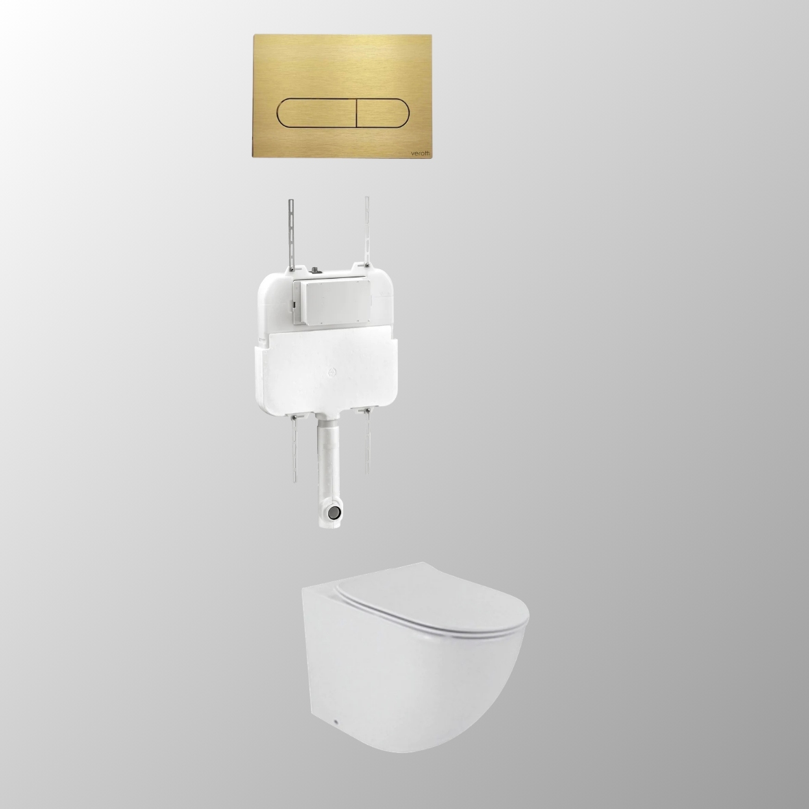 LUCI SLIM IN-WALL TOILET PACKAGE - Circle / Gun Metal