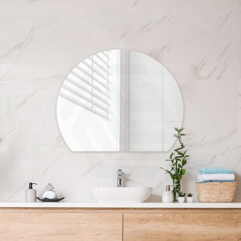 900/1200/1500mm ThermoGroup Hamilton D-Shaped Polished Edge Wall Mirror Glue to Wall or Hangers with Demister Available