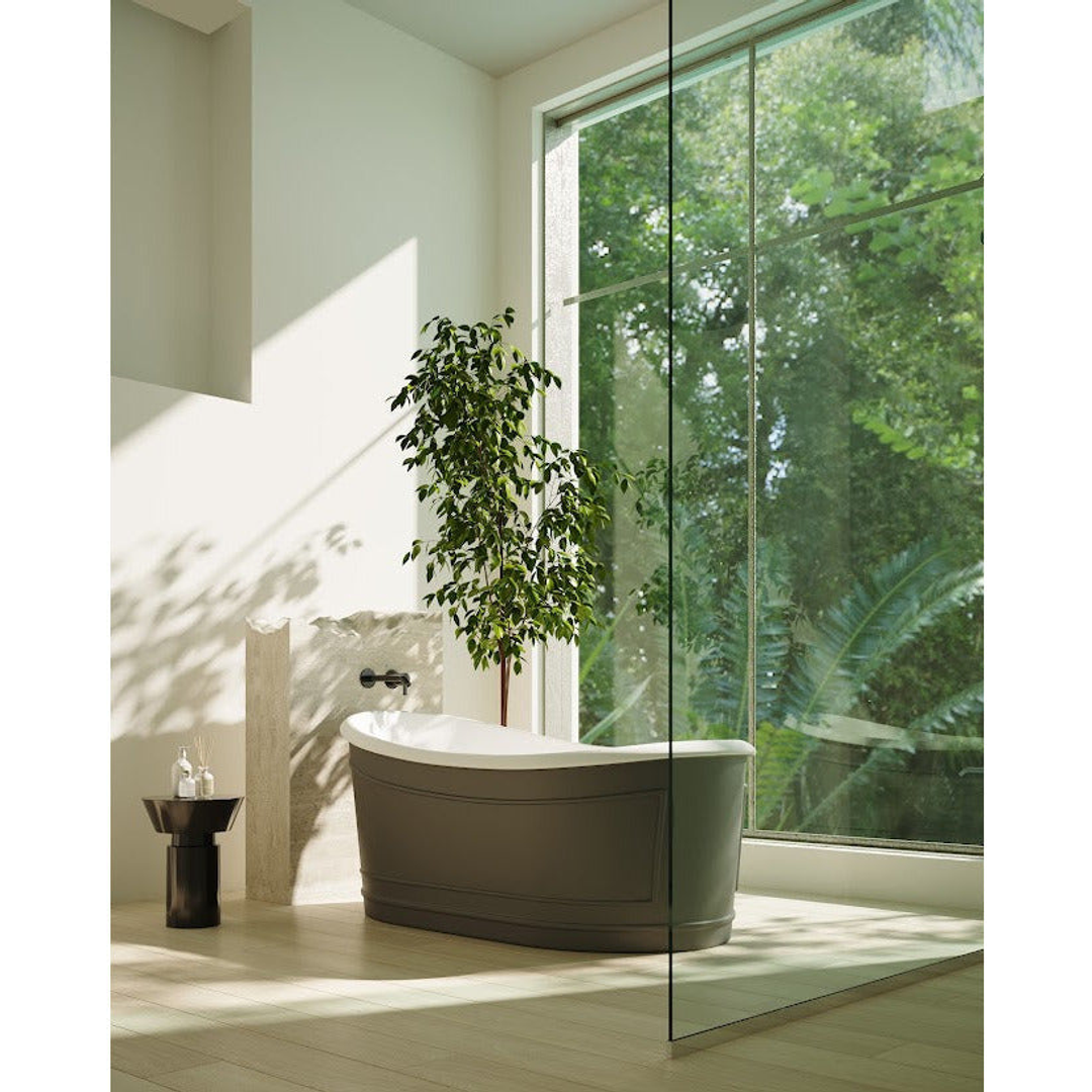 Belbagno Ritz Freestanding Bath Matt Grey  1670mm