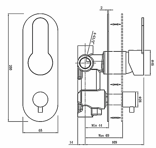 INSPIRE VOGH WALL DIVERTER MIXER