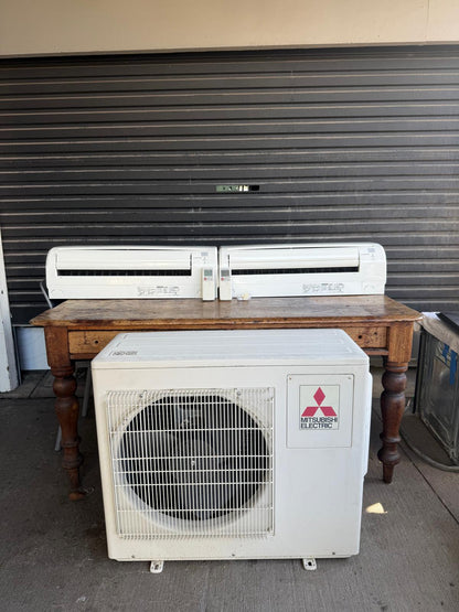 2 x Classic GE25 High Wall  Pump (MSZ-GE25VAD) AND 1 x Four Port 7.1kW Outdoor Heat Pump with 2 Remotes