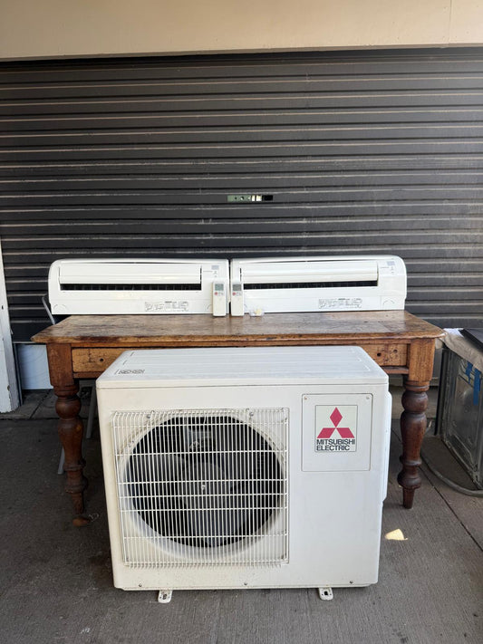 2 x Classic GE25 High Wall  Pump (MSZ-GE25VAD) AND 1 x Four Port 7.1kW Outdoor Heat Pump with 2 Remotes