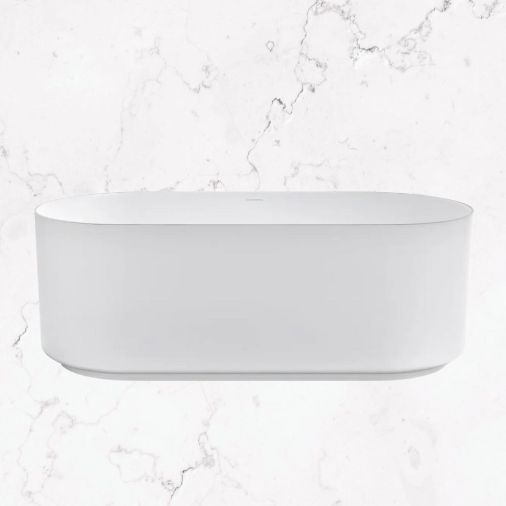 Otti Attica Celine 1500mm Freestanding Bath with Overflow Matte White