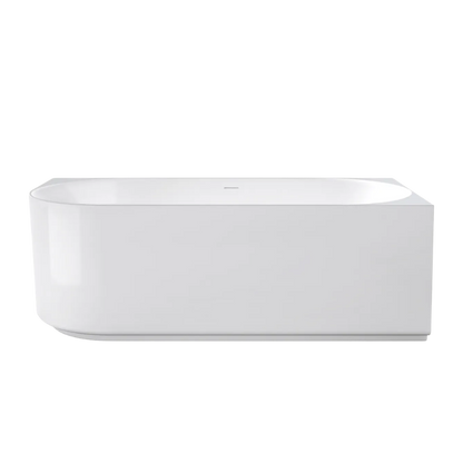 Otti Attica Celine 1500mm Right Corner Bath with Overflow Gloss White