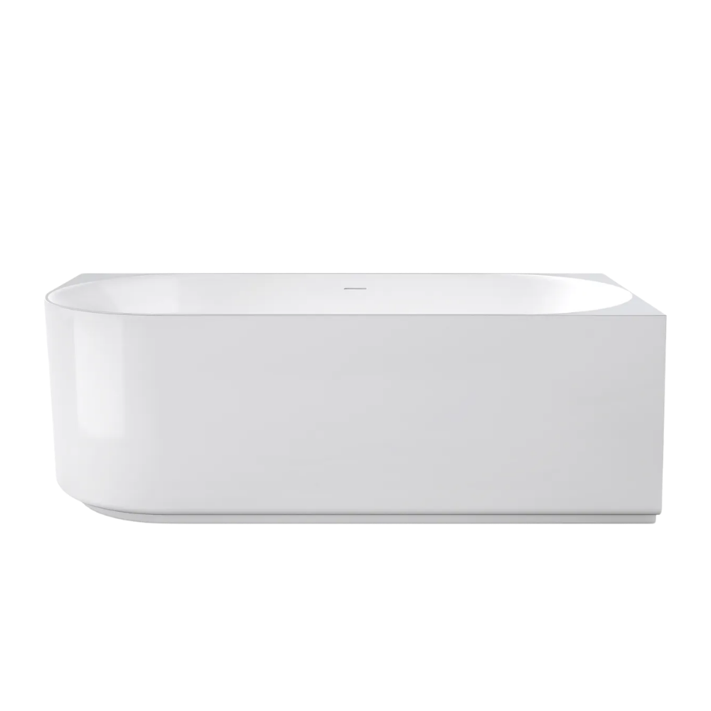 Otti Attica Celine 1500mm Right Corner Bath with Overflow Gloss White