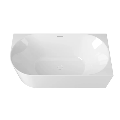 Otti Attica Celine 1500mm Right Corner Bath with Overflow Gloss White
