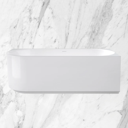 Otti Attica Celine 1700mm Right Corner Bath with Overflow Gloss White