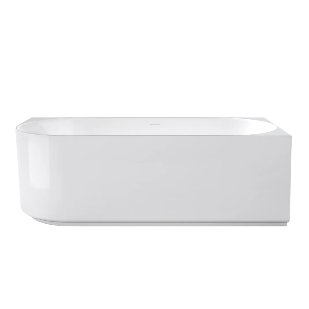 Otti Attica Celine 1700mm Right Corner Bath with Overflow Gloss White