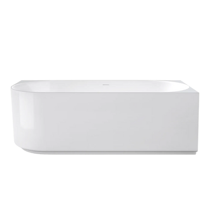 Otti Attica Celine 1700mm Right Corner Bath with Overflow Gloss White