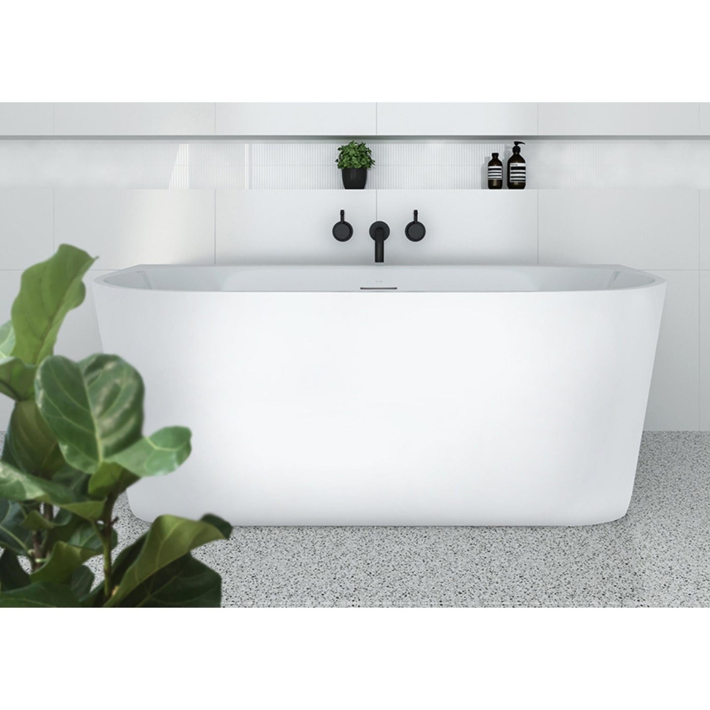 DECINA ALEGRA BACK-TO-WALL FREESTANDING BATH WITH INTEGRATED OVERFLOW  1400MM
