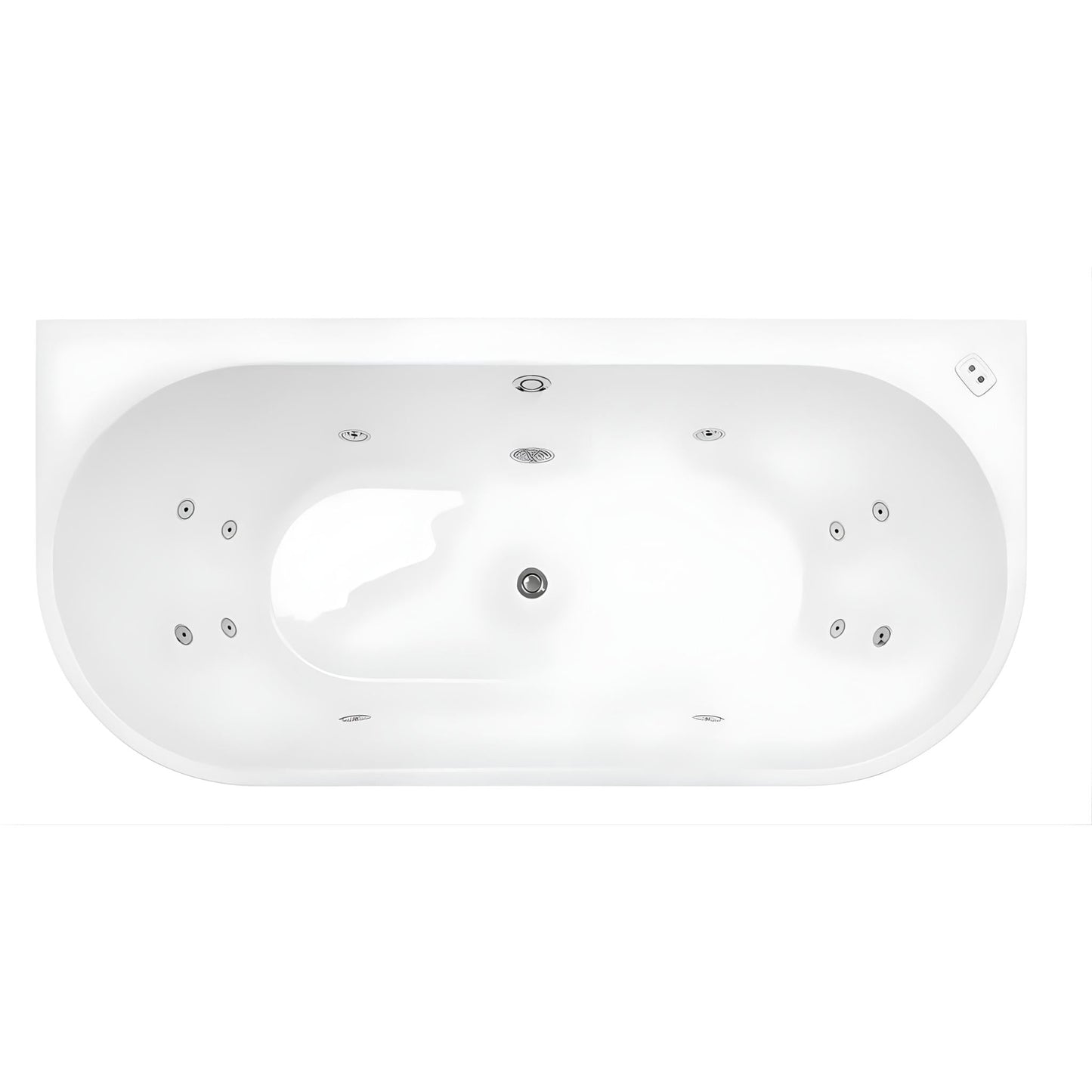 DECINA ALEGRA CONTOUR BACK-TO-WALL FREESTANDING SPA BATHTUB GLOSS WHITE (AVAILABLE IN 1500MM AND 1700MM) WITH 12-JETS