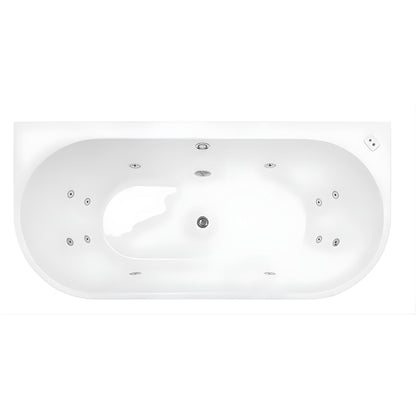 DECINA ALEGRA CONTOUR BACK-TO-WALL FREESTANDING SPA BATHTUB GLOSS WHITE (AVAILABLE IN 1500MM AND 1700MM) WITH 12-JETS