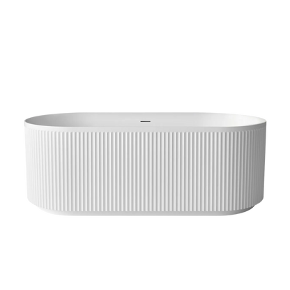 Otti Attica Havana 1700mm Fluted Bath with Overflow Matte White