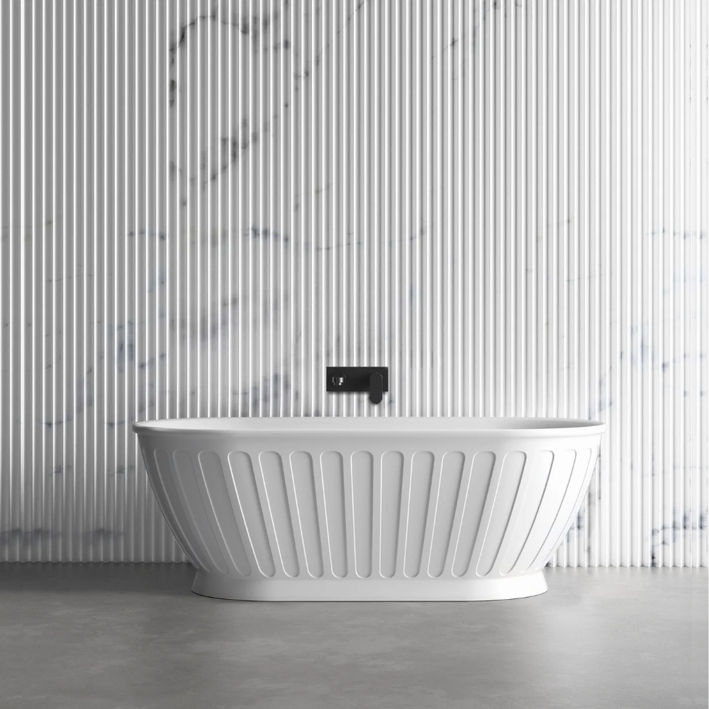 Otti Attica Kensington 1500mm Freestanding Bath Gloss White