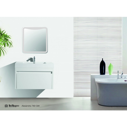 Belbagno Alexandra 760mm Wall Hung Vanity  Alex-760-W-Gw