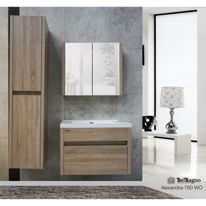 Belbagno Alexandra 760mm Wall Hung Vanity  Oak Alex-760-W-Wo