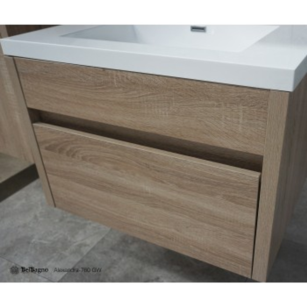 Belbagno Alexandra 760mm Wall Hung Vanity  Oak Alex-760-W-Wo