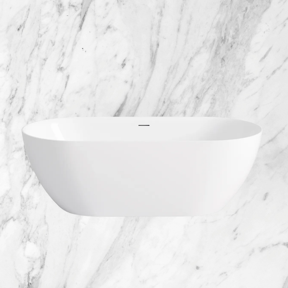 Otti Attica Manolo 1400mm Bath with Overflow Gloss White