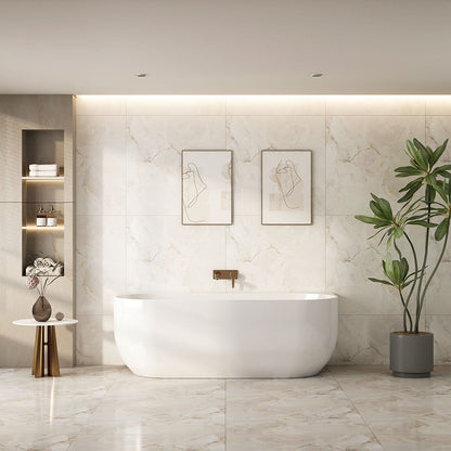 Anna Back-To-Wall Bathtub - 1700mm / Gloss White