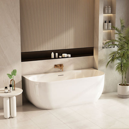 Anna Back-To-Wall Bathtub - 1500mm / Gloss White