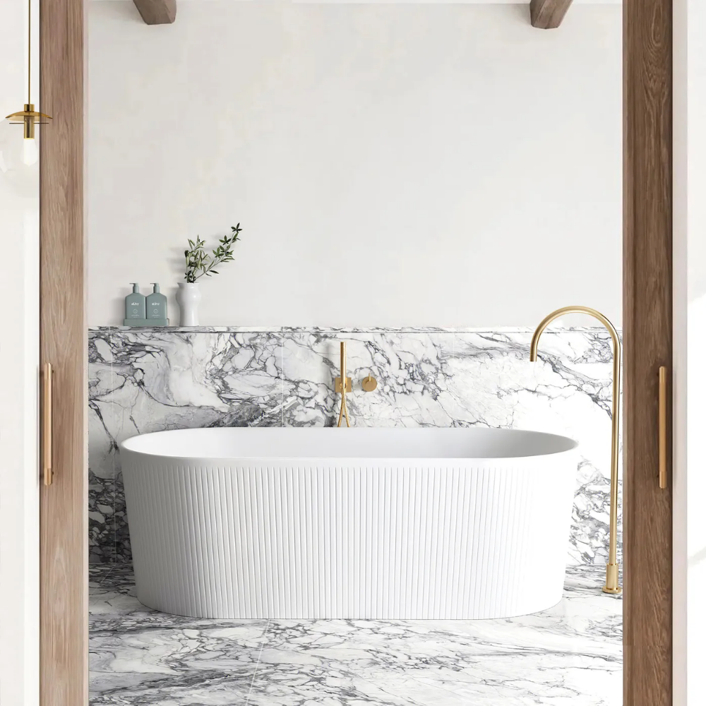Otti Attica Noosa 1500mm Freestanding Bath Matte White
