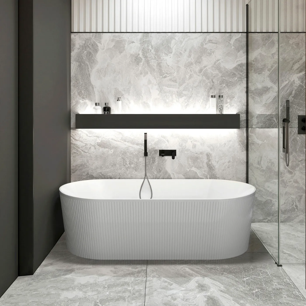 Otti Attica Noosa 1700mm Freestanding Bath Gloss White