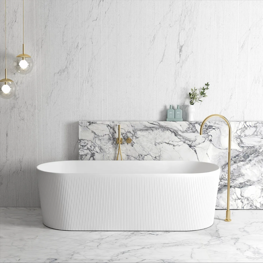 Otti Attica Noosa 1700mm Freestanding Bath Matte White