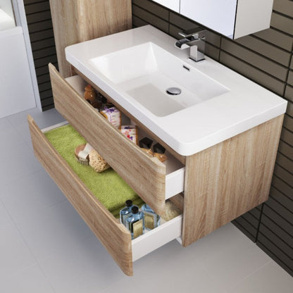 BELBAGNO ANCONA  OAK 1200MM SINGLE BOWL WALL HUNG VANITY AND BASIN