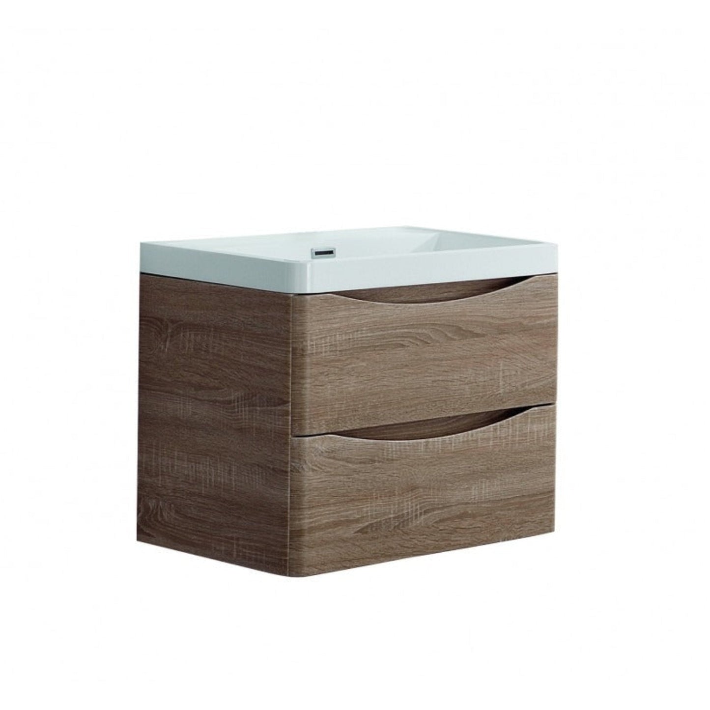 BELBAGNO ANCONA  OAK 600MM SINGLE BOWL WALL HUNG VANITY AND BASIN