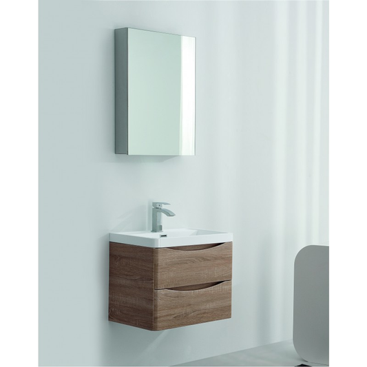 Belbagno Ancona 600mm Wall Hung Vanity  Oak 600 X 420 X 450