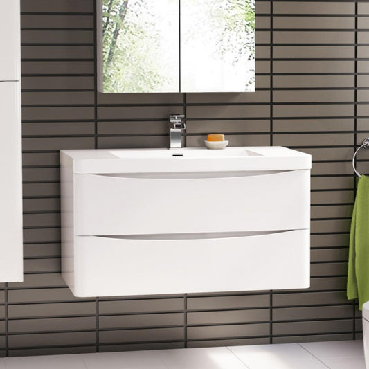 BELBAGNO ANCONA  900MM SINGLE BOWL WALL HUNG VANITY AND BASIN