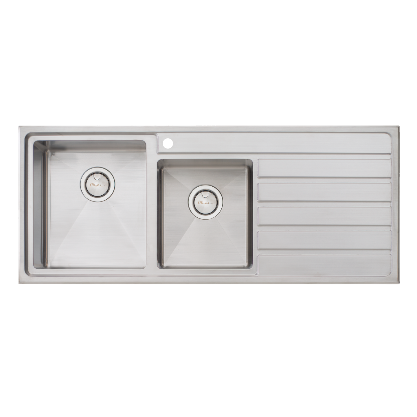 Oliveri Apollo 1 And 3/4 Bowl Sink With Right Drainboard Stainless Steel