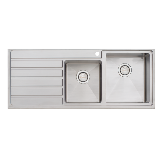 Oliveri Apollo 1 And 3/4 Bowl Sink With Left Drainboard Stainless Steel