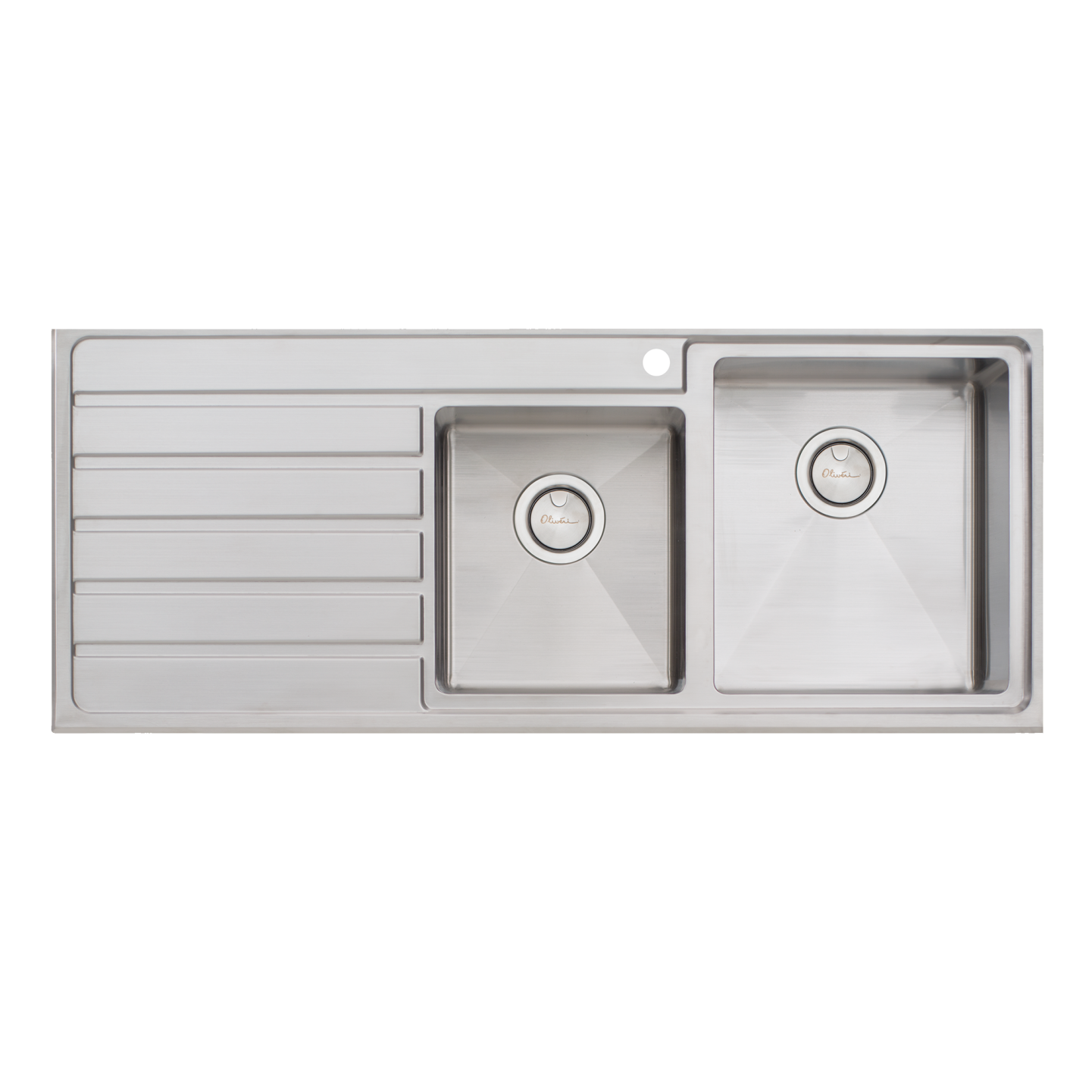 Oliveri Apollo 1 And 3/4 Bowl Sink With Left Drainboard Stainless Steel