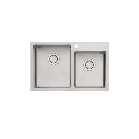 Oliveri Apollo 1 And 3/4 Left Offset Bowl Sink Stainless Steel