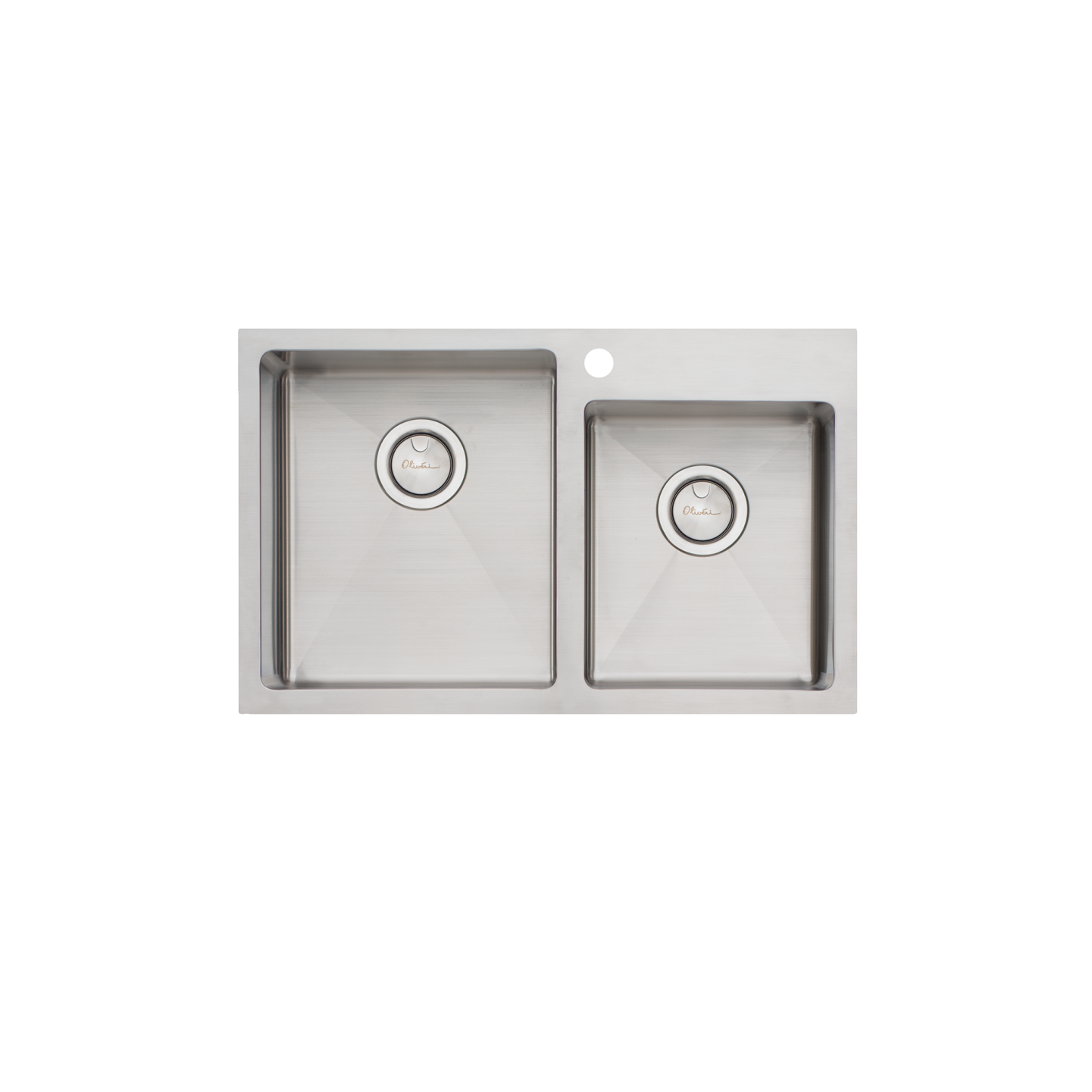 Oliveri Apollo 1 And 3/4 Left Offset Bowl Sink Stainless Steel