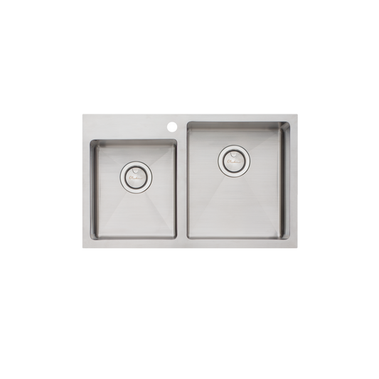 Oliveri Apollo 1 And 3/4 Right Offset Bowl Sink Stainless Steel