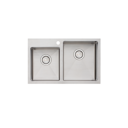 Oliveri Apollo 1 And 3/4 Right Offset Bowl Sink Stainless Steel