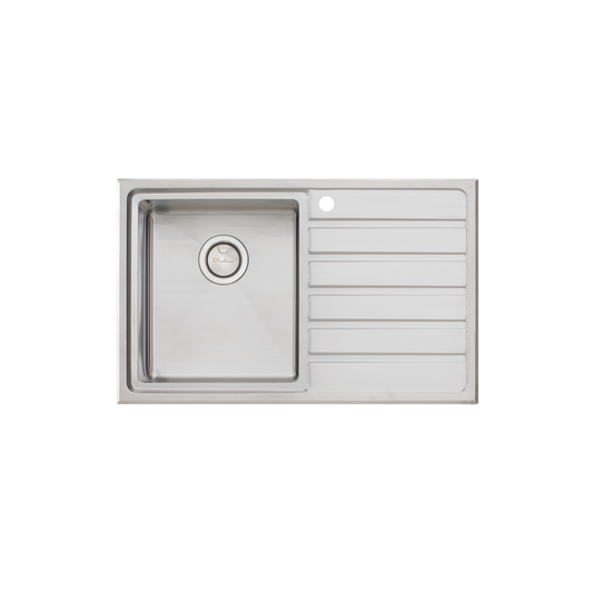 Oliveri Apollo Single Bowl Sink With Right Drainboard Stainless Steel