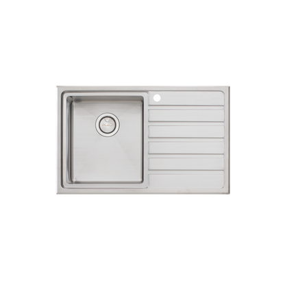 Oliveri Apollo Single Bowl Sink With Right Drainboard Stainless Steel