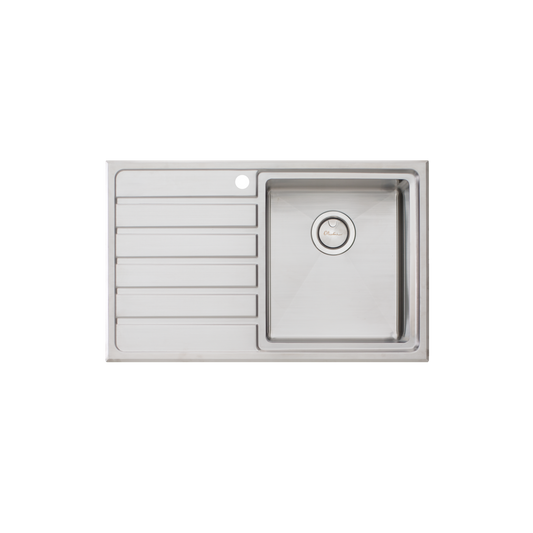 Oliveri Apollo Single Bowl Sink With Left Drainboard Stainless Steel