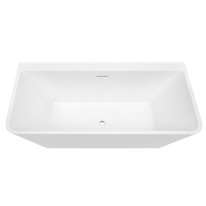 DECINA ARIA BACK-TO-WALL FREESTANDING BATH WITH INTEGRATED OVERFLOW GLOSS WHITE (AVAILABLE IN 1500MM AND 1700MM)