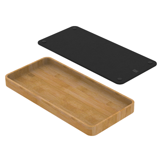 Boutique Fibre Rock & Bamboo Tray Set