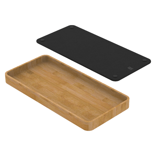 Boutique Fibre Rock Small Chopping Board & Bamboo Tray Set