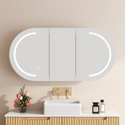 Athena 1200mm x 600mm LED Oval Wall-Hung Shaving Cabinet