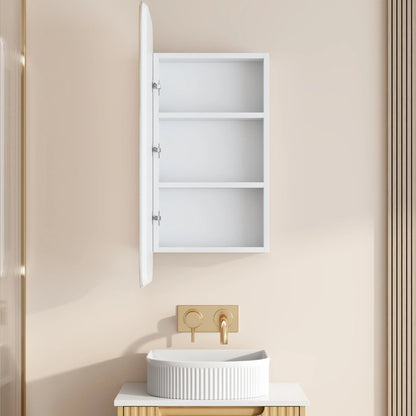 Athena 450 x 900mm LED Square Wall-Hung Shaving Cabinet - Single Door