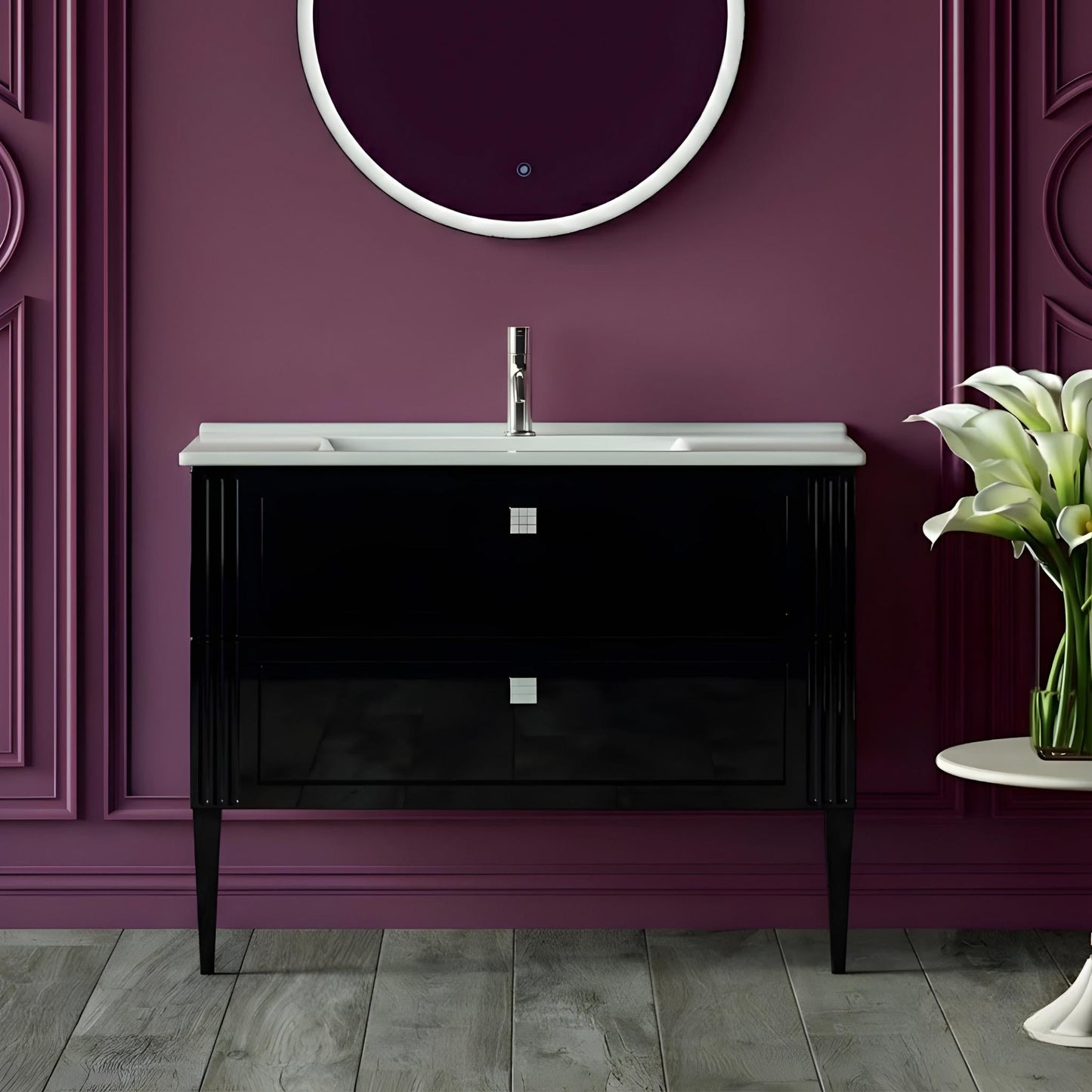 BELBAGNO ATRIA DE LUXE GLOSS  1000MM SINGLE BOWL BACK TO WALL FLOOR STANDING VANITY